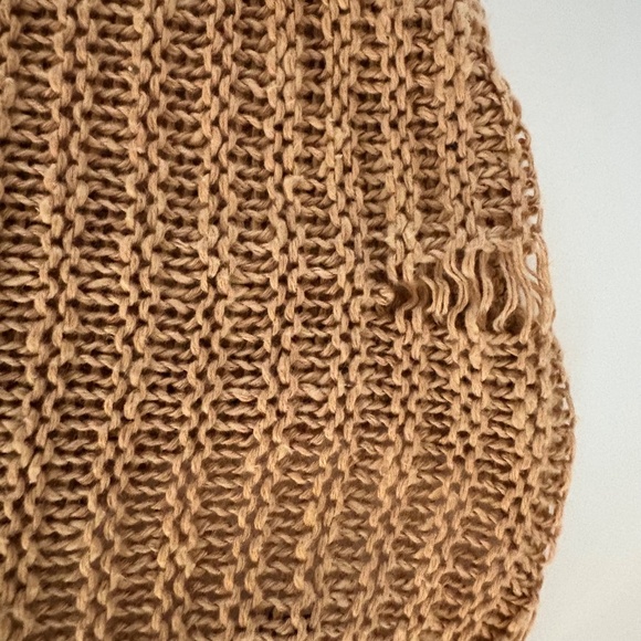 Ralph Lauren Womens Jeans Lace Up  Sweater Pullover Cotton Tan Brown Size Large - Picture 7 of 7